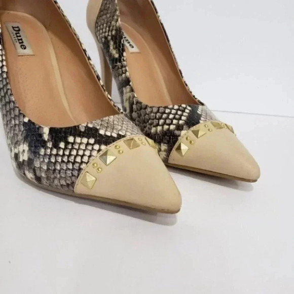 Dune London Studded Snake Print Pumps - Picture 8 of 15